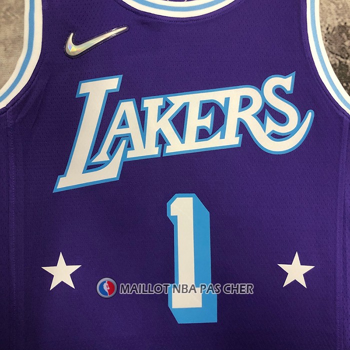 Maillot Los Angeles Lakers D'angelo Russell NO 1 Ville 2021-22 Volet